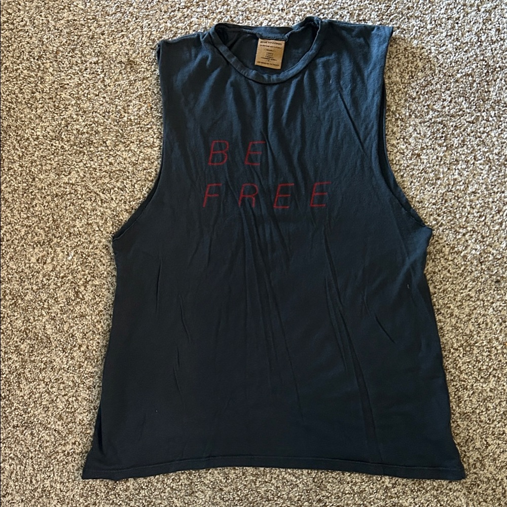 good hYOUman Black Muscle Tee with Red Text ONE SIZE